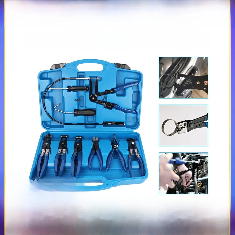 9 Stuks Draad Lange Bereik Slang Klem Tang Set Stookolie Waterslang Auto Gereedschap - afbeelding 2