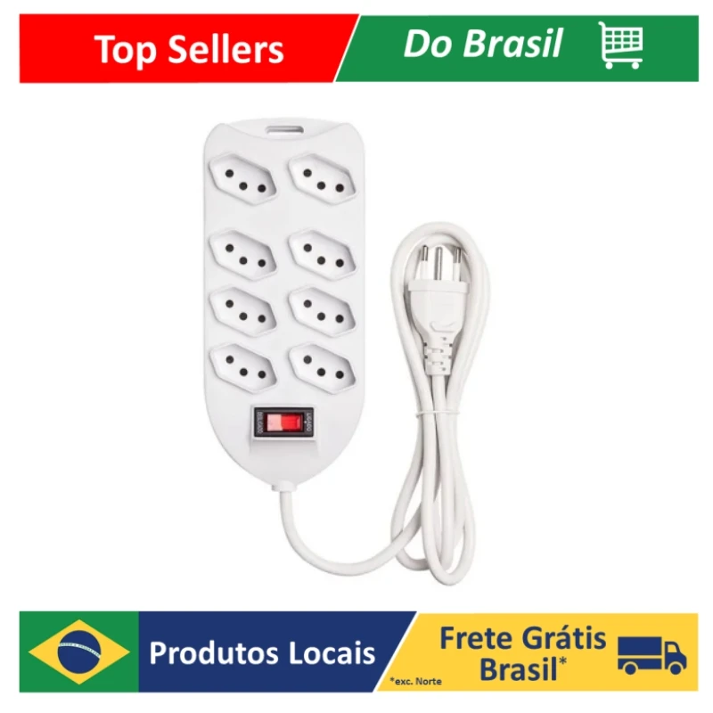 Régua de Tomadas com Filtro de Linha 8 Entradas
