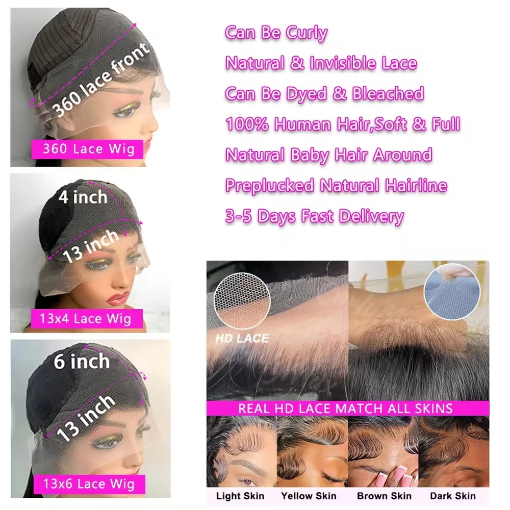 40 بوصة تسليط الضوء على أومبير العظام شعر طبيعي مفرود باروكة من شعر طبيعي ملونة 13x6 HD الدانتيل الباروكة الأمامية 360 كامل الدانتيل الجبهة 100% خصلات الشعر المستعار الإنسان