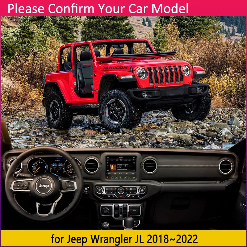 Car Dashboard Guard Cover Board Mat Carpet Pad for Jeep Wrangler JL 2018~2022 2019 2020 2021 Sunshade Anti-dirty Rug Accessories