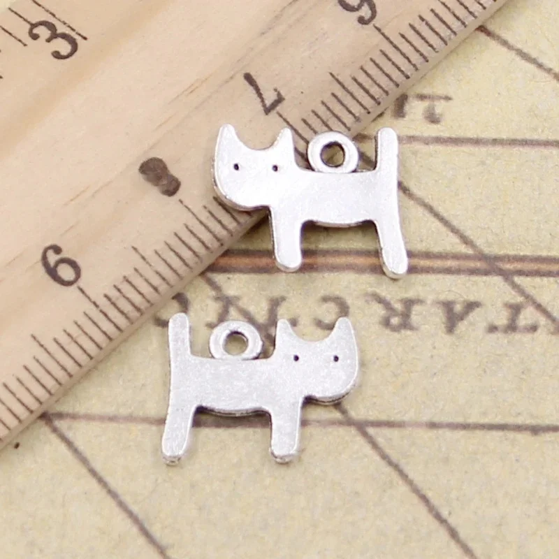 30 sztuk Charms dwustronna kot 14x12mm tybetański brąz srebrny kolor zawieszki antyczna biżuteria Making DIY Handmade Craft — zdjęcie 2
