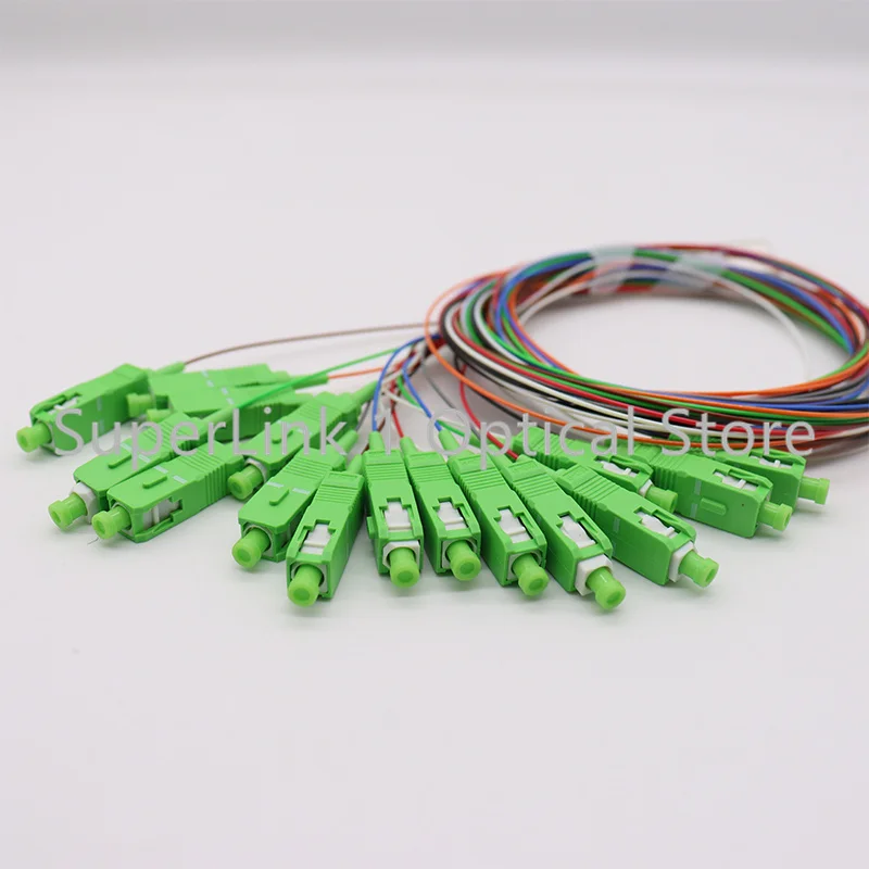 Free shipping 5/10 PCS/Lot 1X16 PLC Fiber Optic Splitter Color SC/APC SM 0.9mm G657A1 PVC 1m FTTH Fiber Optic Splitter Unequal