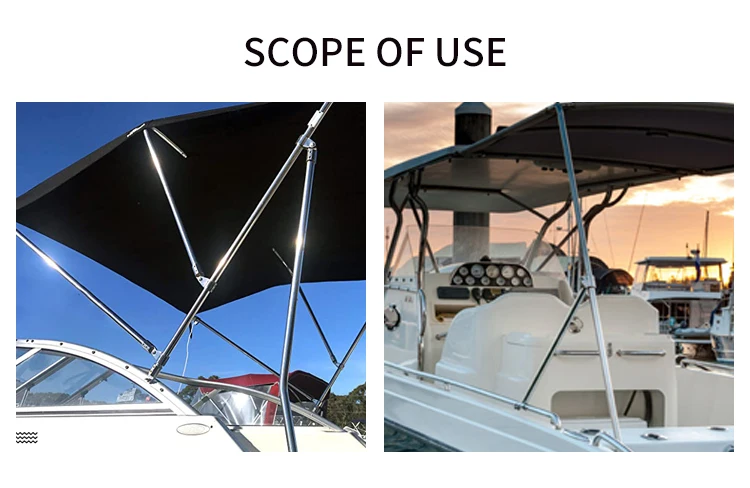 316 Stainless Steel Fitting Boat Bimini Top Hinged 22mm 25mm 30mm 32mm Jaw Slide Easy Install Marine Hardware