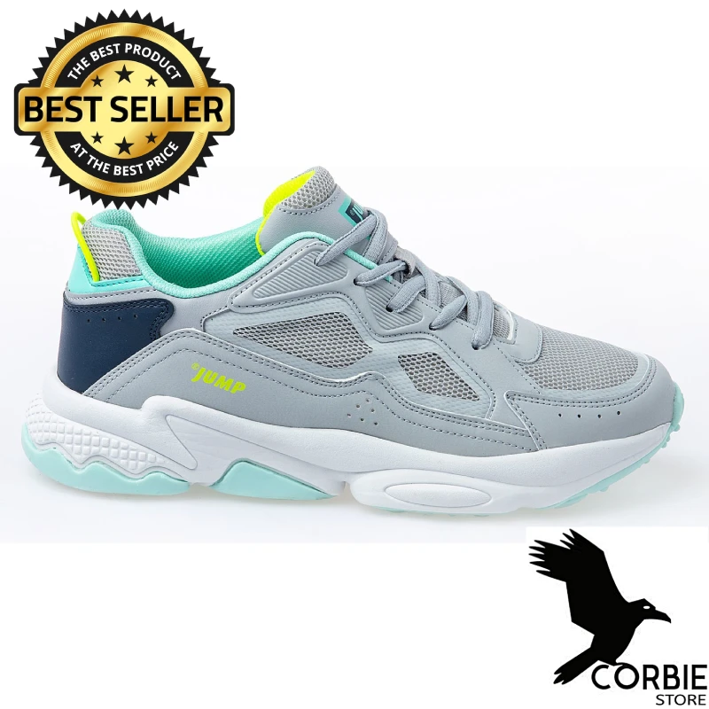 Womens Sports Shoes Light Gray Navy Blue Turquoise Yellow Jump 24711