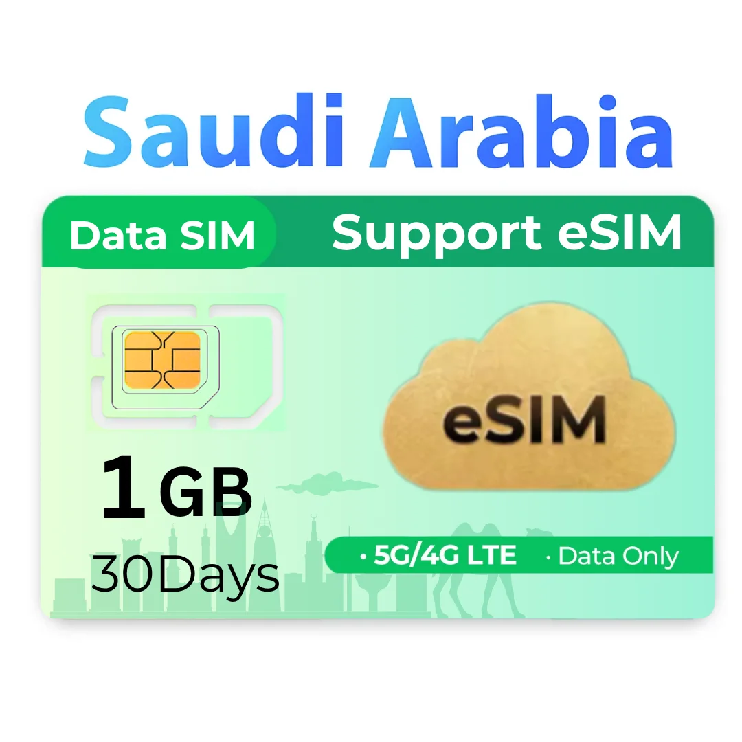 

EIOTCLUB Saudi Arabia Prepaid SIM Card eSIM Support High-speed Network for Travel and Business