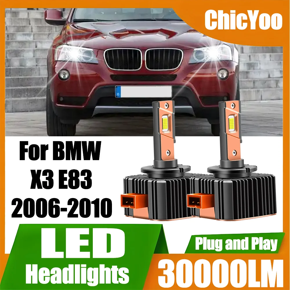 

Ксеноновые лампы Canbus HID LED для фар, 6000K белый свет, D1S, 30000 лм, Plug&Play, 120 Вт, для BMW X3 E83 2006-2010