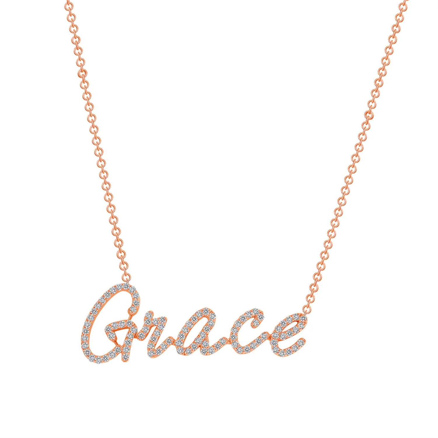 3D Custom Diamond Name Necklace Personalized Copper Crystal Pendant Iced Out Letters Nameplate Jewelry Gift For Femme