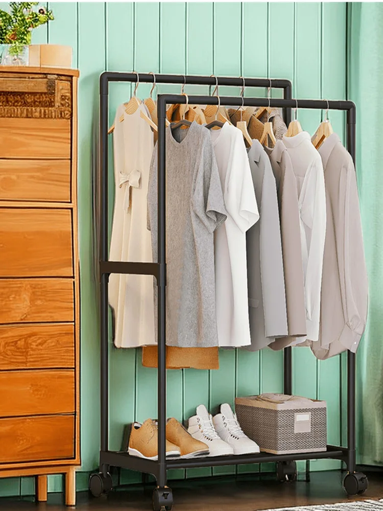 Rack Perchero Acero Closet Organizador Doble Movil Llantas