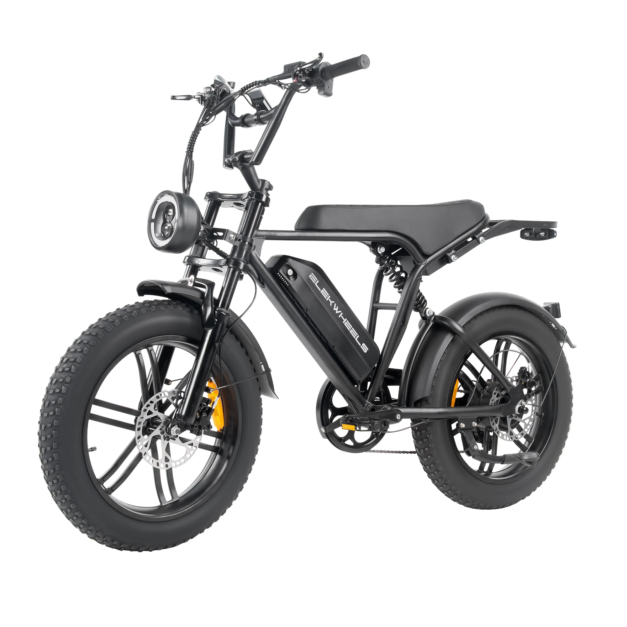 Elektrische fiets voor volwassenen 20×4,0", 250W motor, 48V 15Ah accu, 7-versnellings stads e-bike met LCD-scherm en schijfremmen, damesmodel