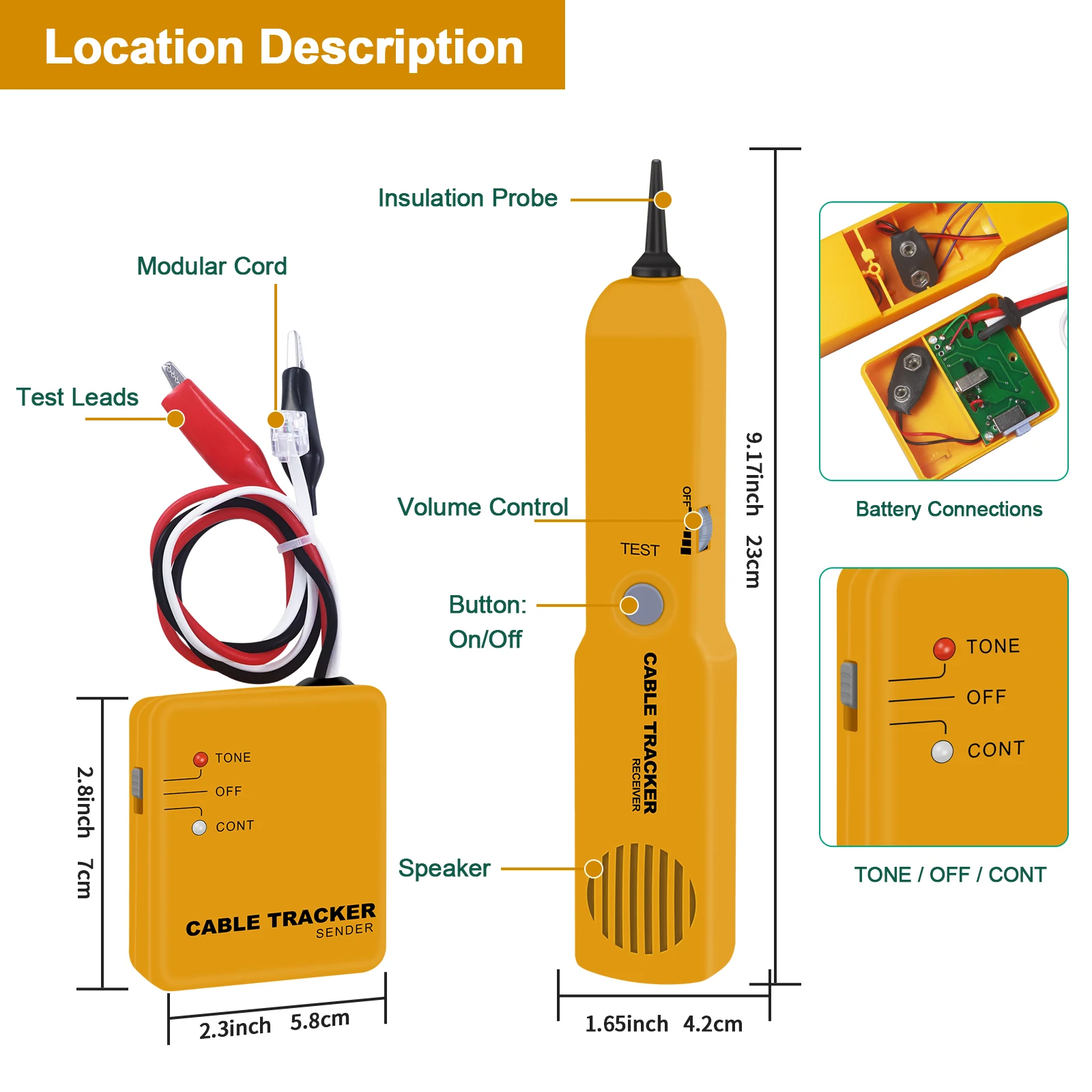 Xin Tester Cable Tracer Ethernet Cable Jack Tester with Tone Generator and Probe Kit