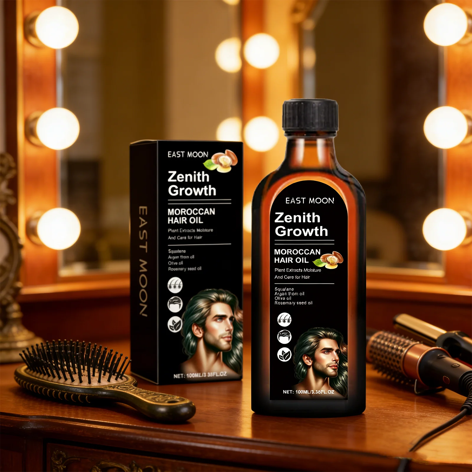 

Марокканское масло для волос EAST MOON 100 мл, способствует густоте волос, укрепляет существующие волосы, устраняет ломкость, повышает эластичность волос.