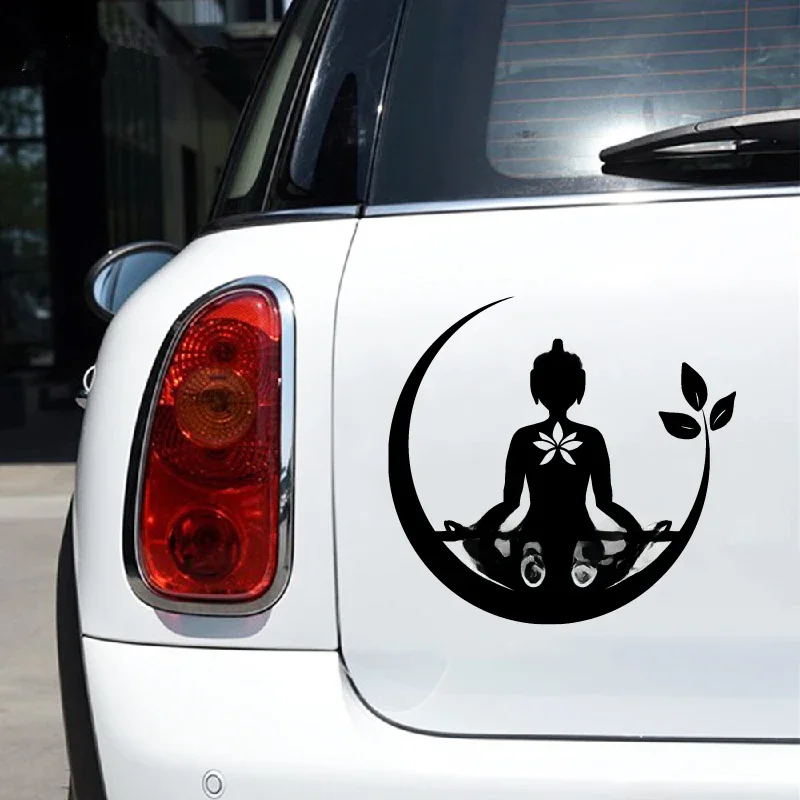 Budda Chakra Peace Love Good Vibes Naklejka winylowa Dekoracja okna samochodu, Zentangle Mandala Naklejki na laptopa dla Apple Macbook Pro / Air — zdjęcie 2