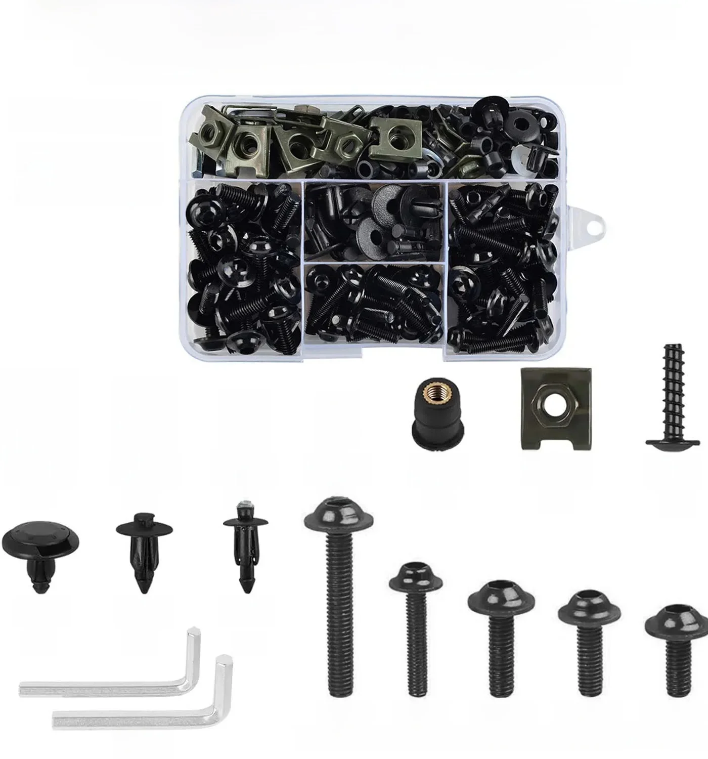 Kit de vis de boulons de carénage pour Kawasaki Ninja, clips d'écrou, ZX6R, ZX7R, ZX9R, ZX10R, ZX10RR, ZX12R, ZX14R, ZX 4RR, 6R, 7R, 9R, 10R, 12R, 14R, 10RR