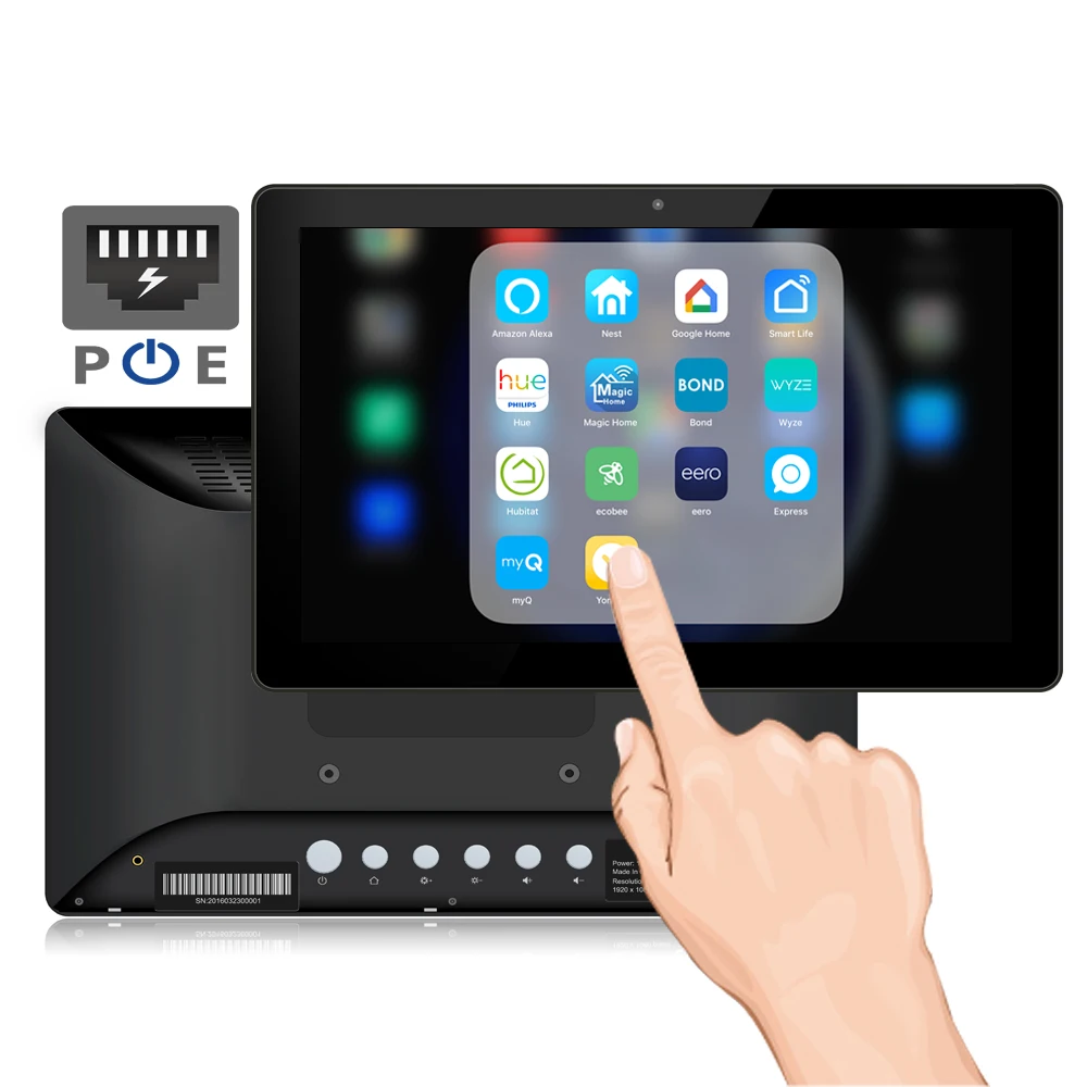 10'' Wall mount PoE Android 11 Tablet pc (Rooted, open source, universal adb driver, RK3566, 2GB-16GB, Serial port, USB, wifi)