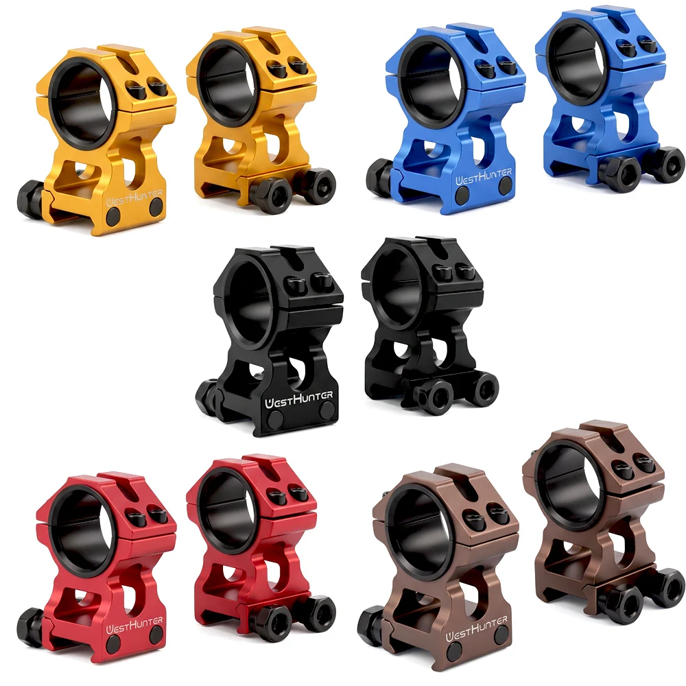 WESTHUNTER-soportes universales para mira telescópica para Rifle táctico, anillos duales de 25,4 MM/30MM, proceso CNC completo, soportes para mira óptica Picatinny de 20mm