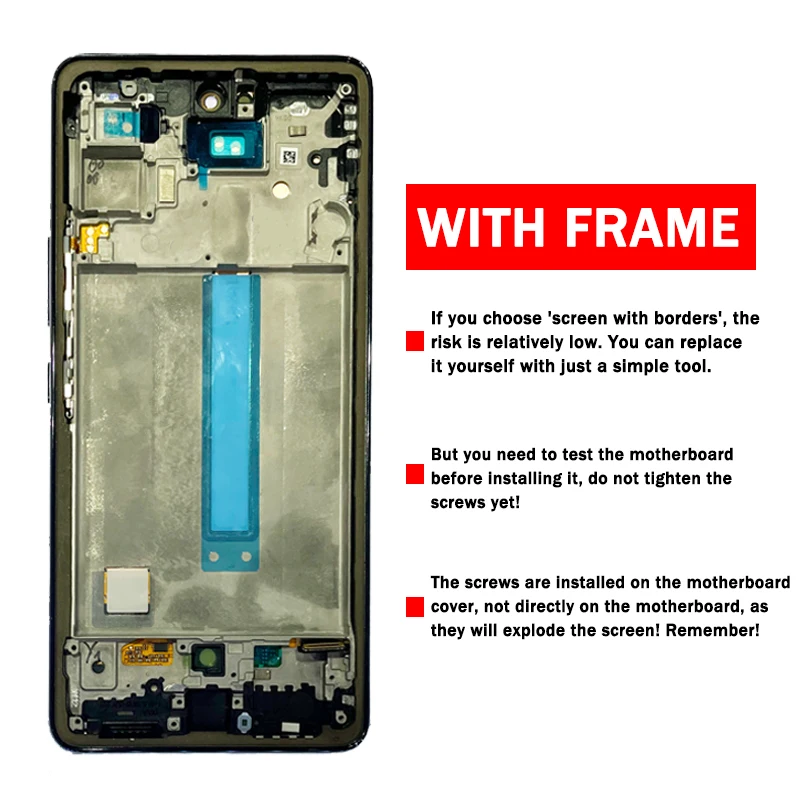 Super AMOLED For Samsung  A53 5G LCD Display Touch Screen Digitizer Assembly For Samsung A536 A536U A536B A5360 LCD Frame