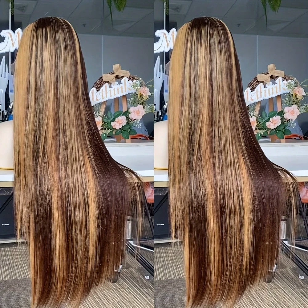 

13x6 Hd Highlight парик 100% человеческие волосы Цветные парики из натуральных волос на кружеве для женщин Медовый блондин Прямые Hd кружевные фронтальные парики