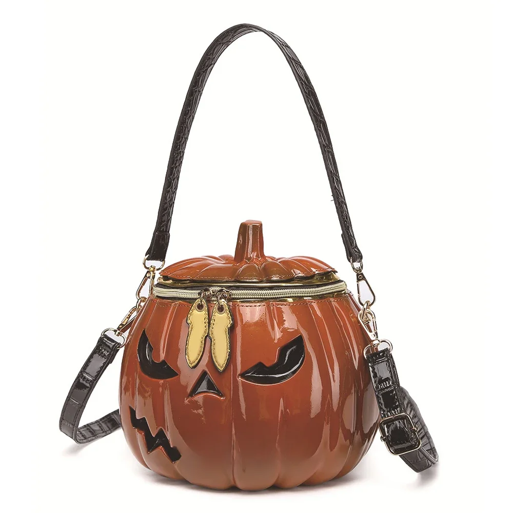 Damska torba na ramię z dynią na Halloween torebka i torebka dziewczęca zabawna torba na zakupy nowość torba na ramię z głową szkieletu — zdjęcie 2