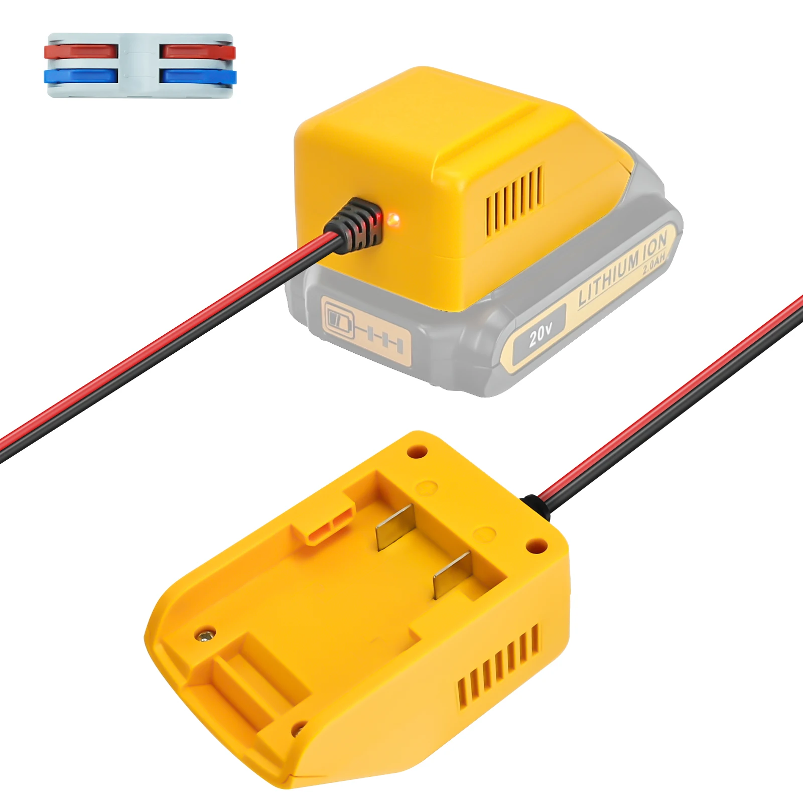 Conversor Buck Automático para Dewalt Adaptador Step Down Adaptador de Bateria Roda dc 12v Inversor 12a 20v