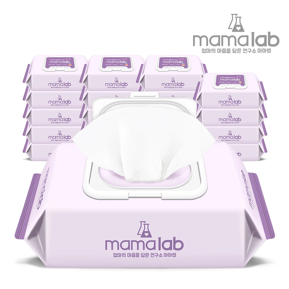 Mama Lab All Day Large Capacity 120 Sheets 20 Packs Cap type baby wet wipes