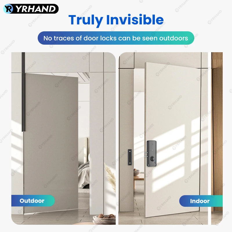 YRHAND Tuya App 13.56hz IC card Smart Lock For Wooden Door Bluetooth Lock Electronic Door Lock No Drill Indoor Easy Installation