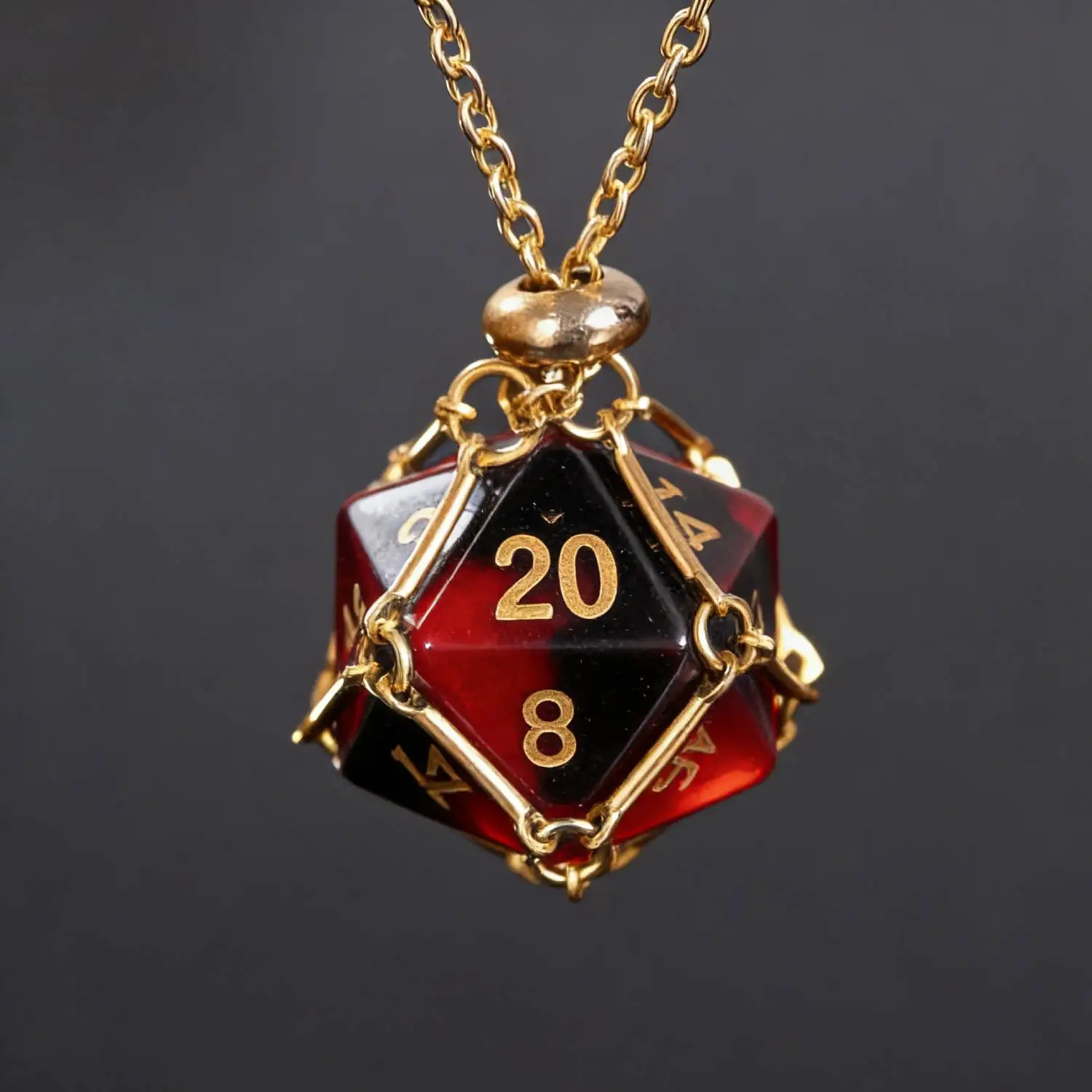 

DND Dice D20 Pendant Wedding Dice acrylic Cube for Dungeon and Dragon Commemorative Dice Gift RPG Cube D20 Dice Necklace Chain