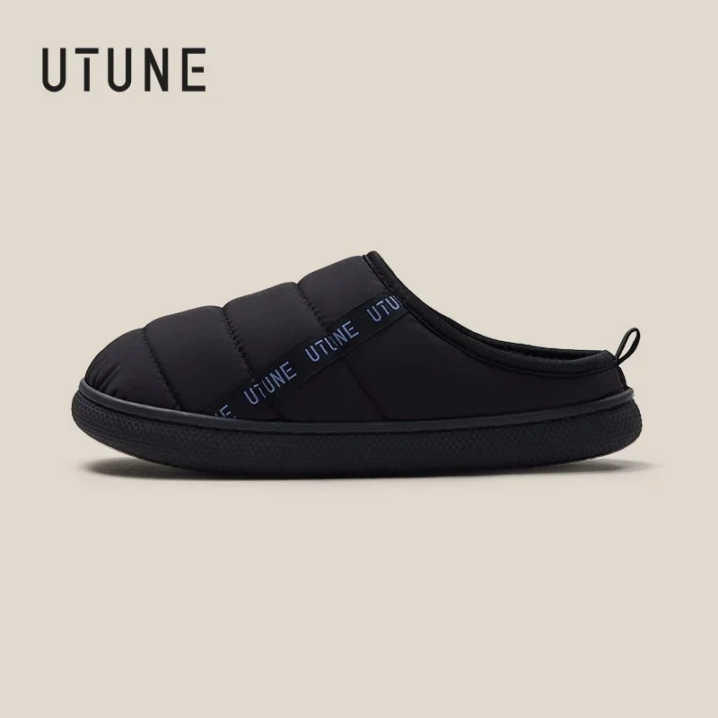 

UTUNE Women's Cotton Slippers - 2025 New Autumn & Winter Indoor Slippers Warm Waterproof Closed-Heel Flat Cotton Shoes for Men