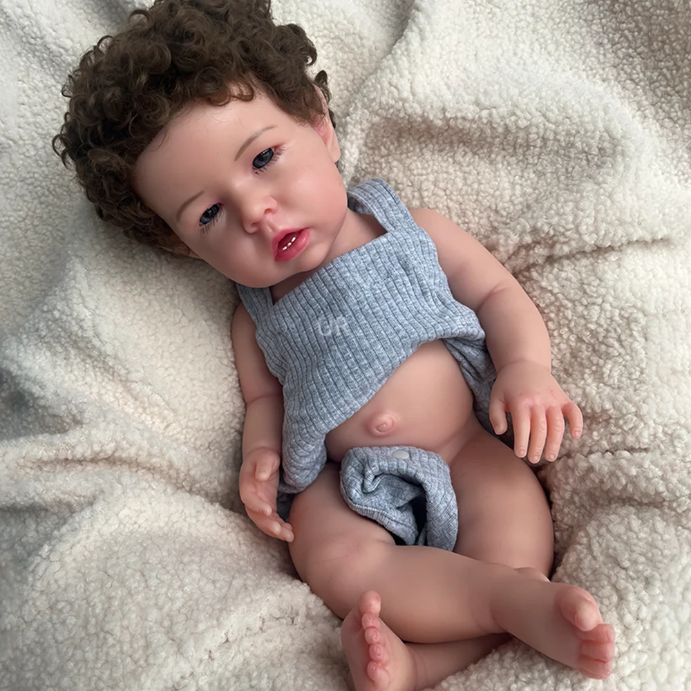 20 "corpo inteiro silicone reborn bebê menino 3d artesanal pintado pele realista recém-nascido boneca espanha bebês artista colecionáveis