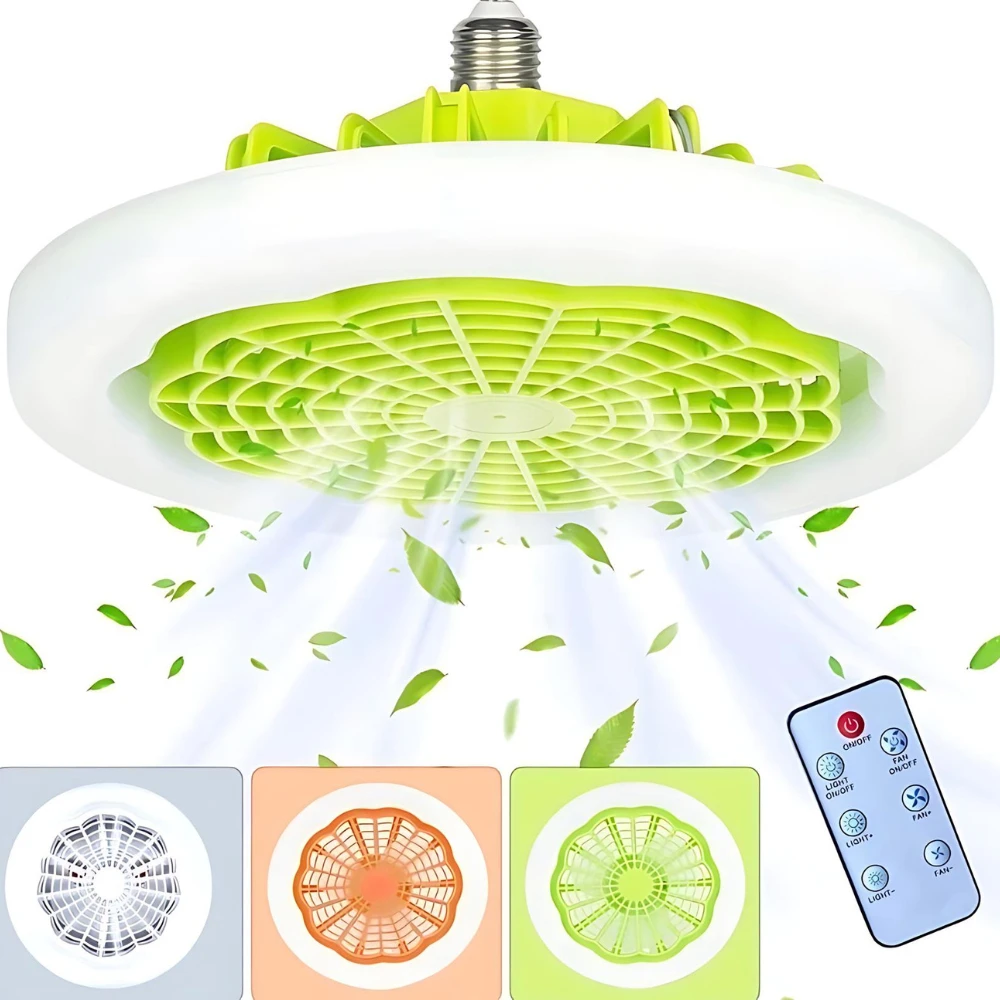 Ventilador De Teto Com Lâmpada Led E Controle Remoto Ventilador De Soquete