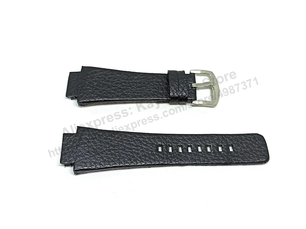 Diesel Cliffhanger DZ1089 , DZ1091 , DZ1186 , DZ1263 , DZ1299 Fits with 18mm Black Genuine Leather Handmade Watch Strap Band