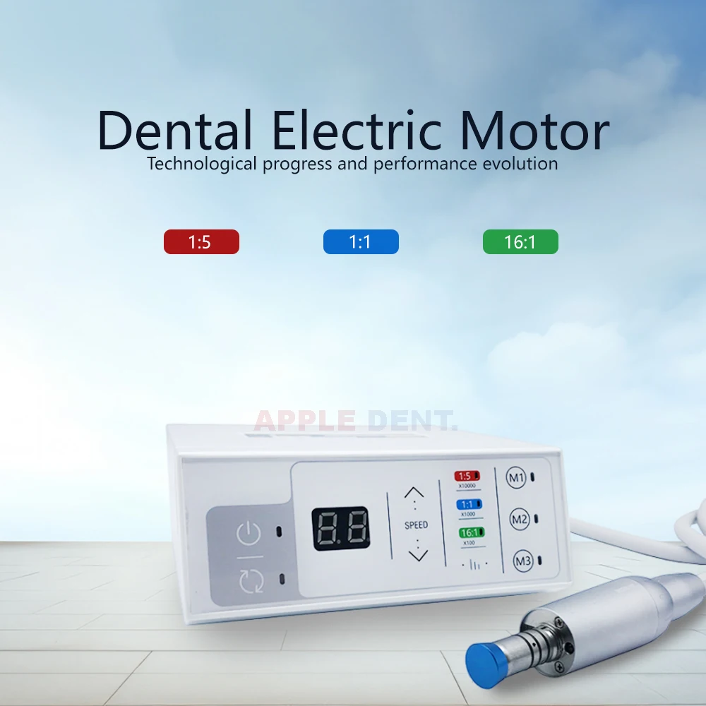 

Dental Electric Motor Micromotor With LED Light Portable Dentist Equipment for 1:1 1:5 16:1 Handpiece