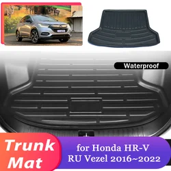 Car Trunk Mat for Honda HR-V HRV RU Vezel 2016~2022 Luggage Rug Tray Waterproof Cargo Boot Pad Liner Carpet Cover Accessories