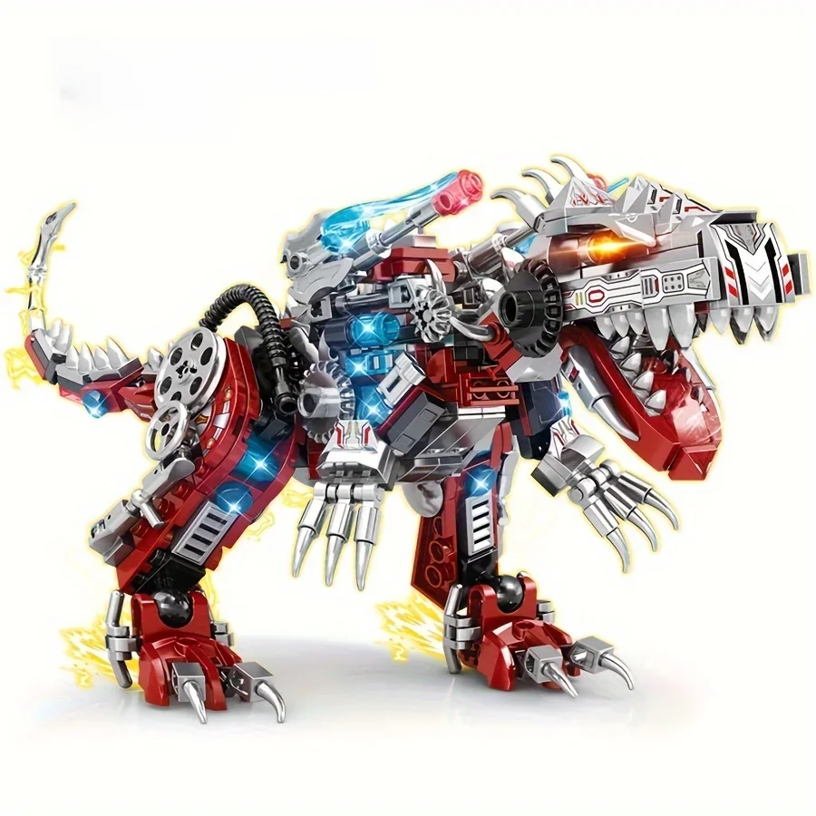 Ensemble de construction de dinosaures Mecha 2 en 1, blocs de construction d'assemblage, mécanique jurassique Indominus Rex, modèle mondial de dinosaure, briques, 422 pièces