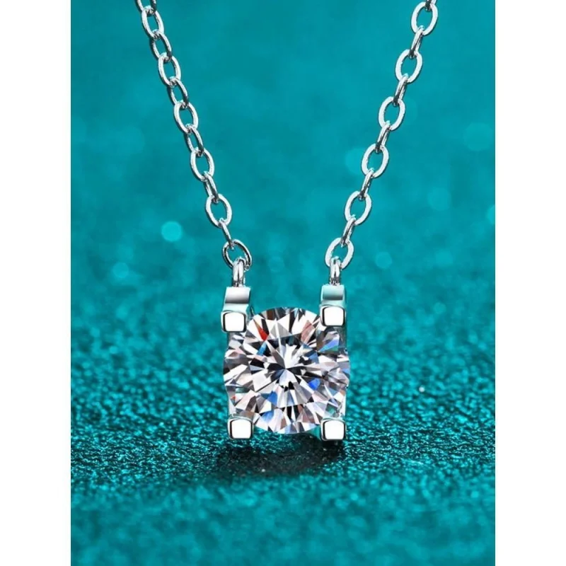 MoisaLuxe Official Store GRA Moissanite Plata Sterling 925 Silver Pendant Necklace Classic Bull Head Rose Gold Clavicle Chain