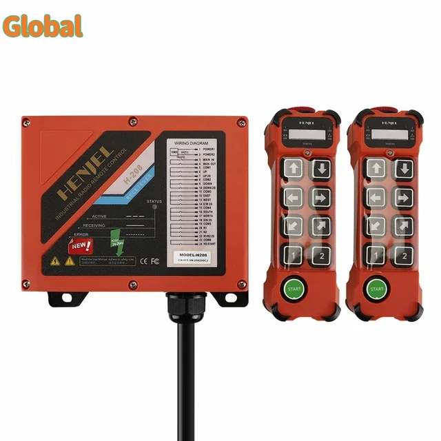 H208 HENJEL double speed Industrial Wireless Radio Crane Remote Control switches Hoist overhead bridge Crane Lift Control