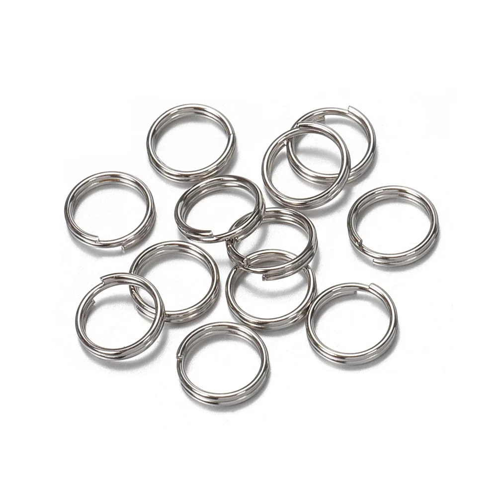 50 teile/los 6/8/10/12mm Metall Schlüsselring Blank Kreis Split Ring Stecker für DIY Schlüsselbund schmuck Machen Zubehör