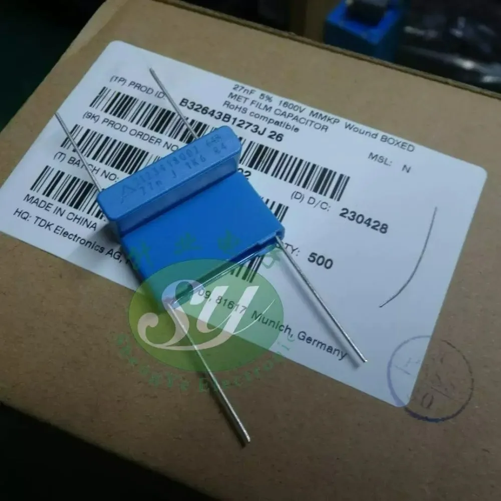 5pcs/lot EPCOS MMKP 0.027uf 1600V 27nF 273 J Brand New 22.5mm Film Capacitor B32643B1273J