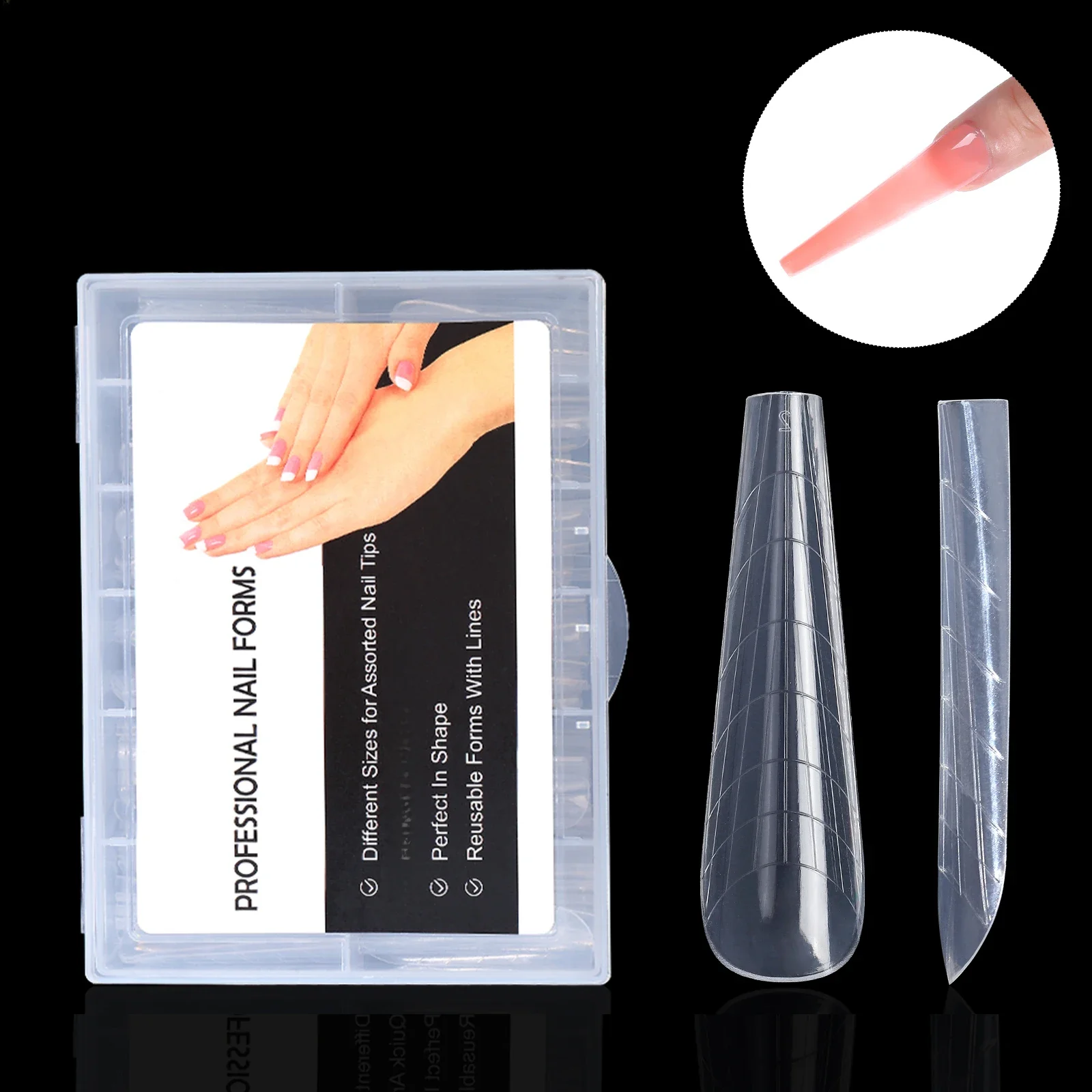 BNG Top Forms for Nails Dual Forms Nails Forms for Extension Full Cover Quick Building Gel Mold Tips Poly Nail Gel Mold — zdjęcie 2