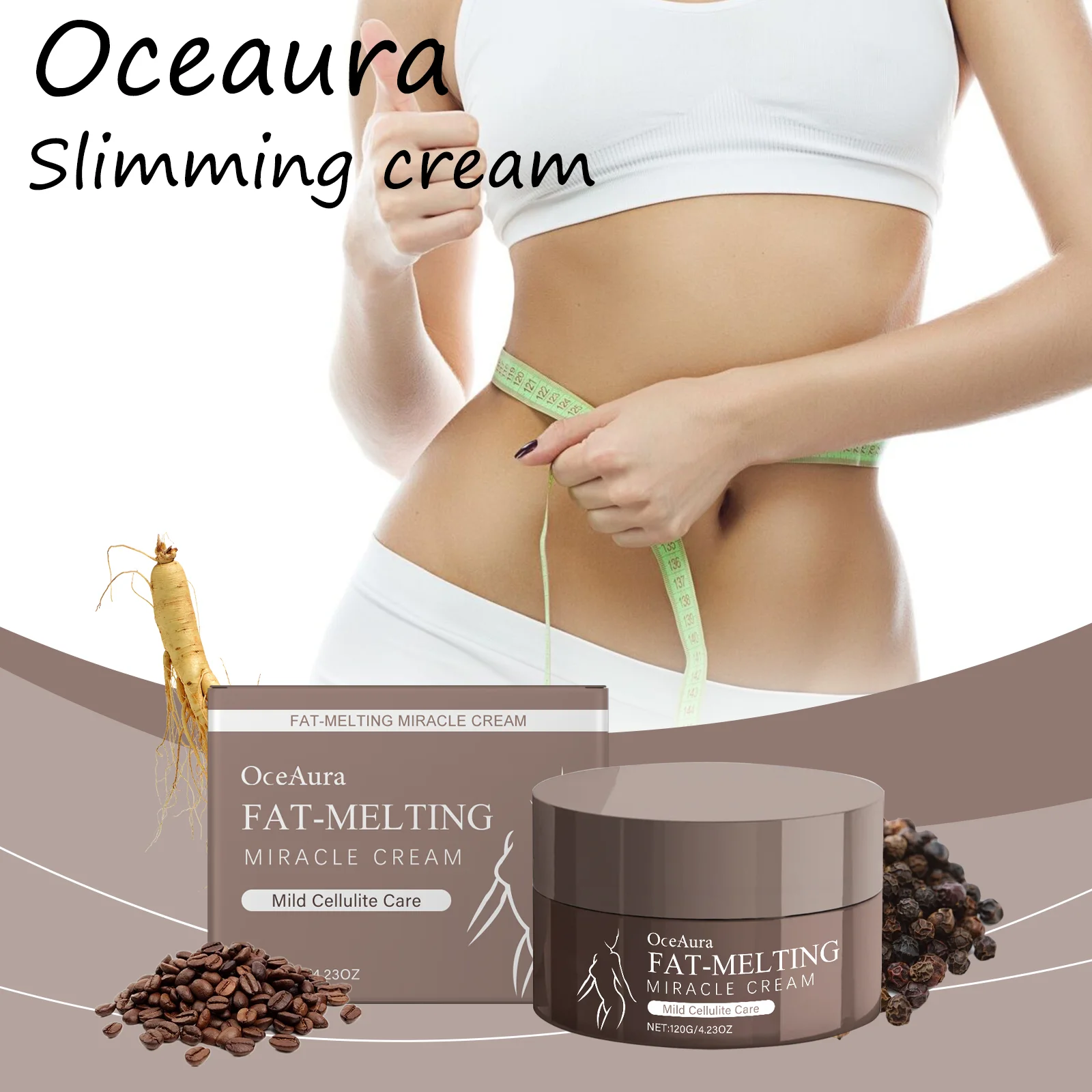 

Oceaura Body Shaping Cream Burning Fat Firming Enhance Skin Texture Massage Reduce Sagging Natrual Slimming Body Cream