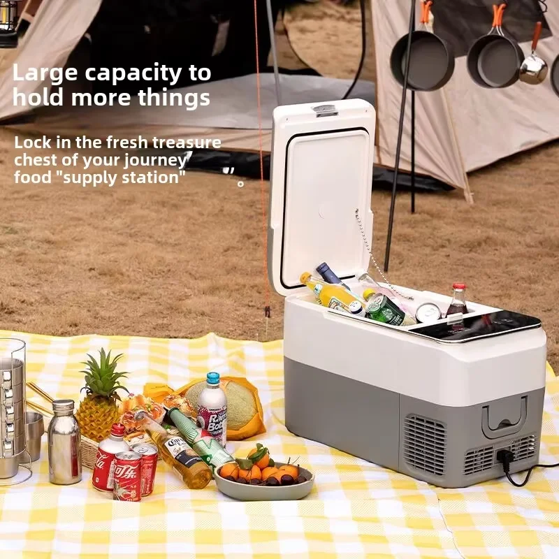 Portable mini refrigerator for car and home use Small household dual-purpose quick freezing with compressor for fast freezing