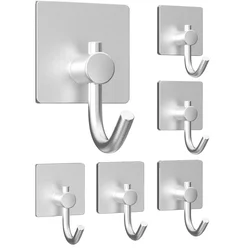 304 Stainless Steel Rust Proof Self Adhesive hook Heavy Duty Wall Door Hooks Bathroom Kichen Sticky Towel Hanger Storage Holder