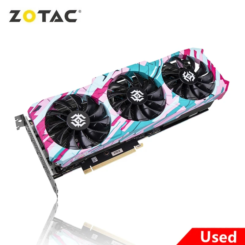 2024 Utilisé ZOTAC GeForce RTX 3060 Ti 8GD6 X-GAMING GDDR6 256bit Cartes Vidéo GPU Carte Graphique RTX 3060Ti 8GB