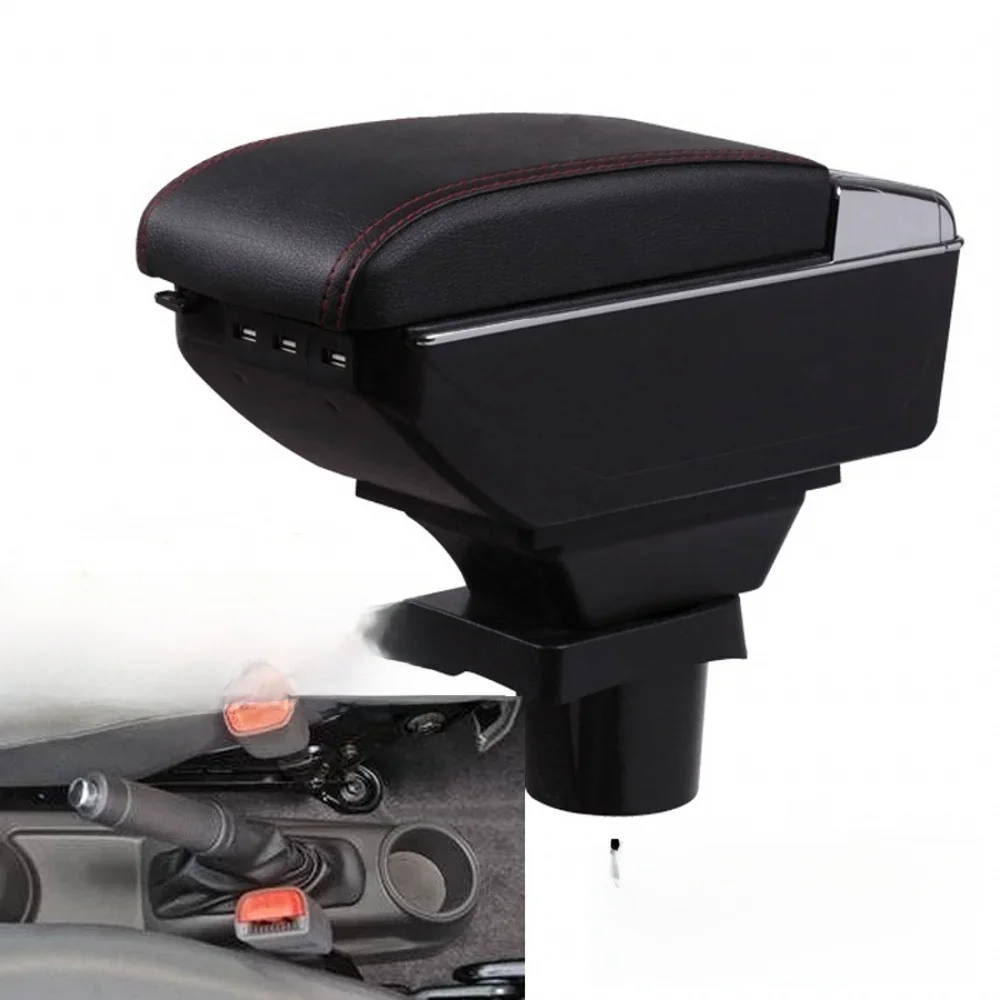 Podłokietnik do Chevrolet Spark III avro Obrotowy schowek ze skóry PU z interfejsem USB Akcesoria samochodowe — zdjęcie 2