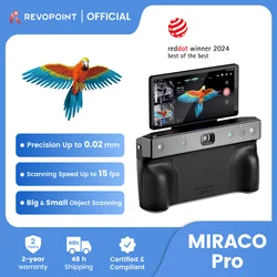 Revopoint-escáner 3D miraco Pro para impresión 3D, dispositivo portátil de hasta 0,02mm de precisión, para objetos pequeños y grandes