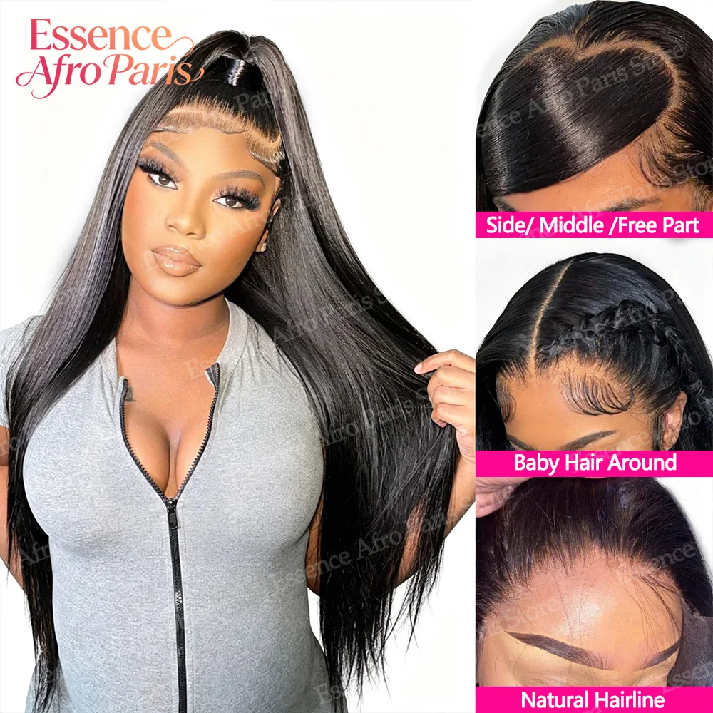Straight Lace Front Wigs Human Hair 13x4 Transprent Lace 180 Density 30 In Black | Pre Plucked with Baby Hair,Transparent Lace,Soft and Thick,Little Shedding & Tangle,Suit for Daily and Special Occasions