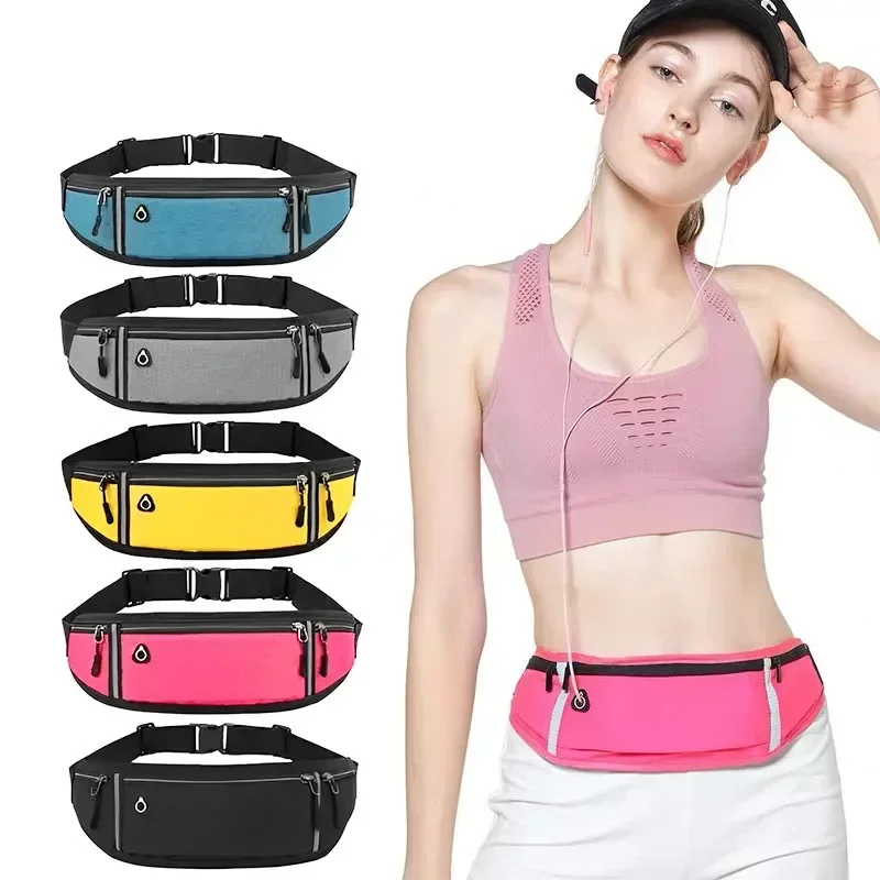 Outdoorowa sportowa torba na talię dla kobiet Wodoodporna torba na talię z niewidocznym paskiem Fitness Anti Theft Torba na telefon komórkowy Butelka — zdjęcie 2