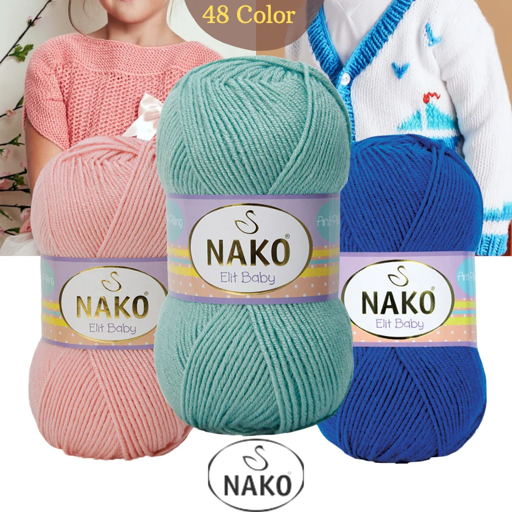 Premium Anti Pilling Acrylic Hand  Knitted Yarn - 28 Color Options 250 ​Meters(100gr) Ball - Children Sweater - ​Sheep - Toys - Multicolor - Hobby -