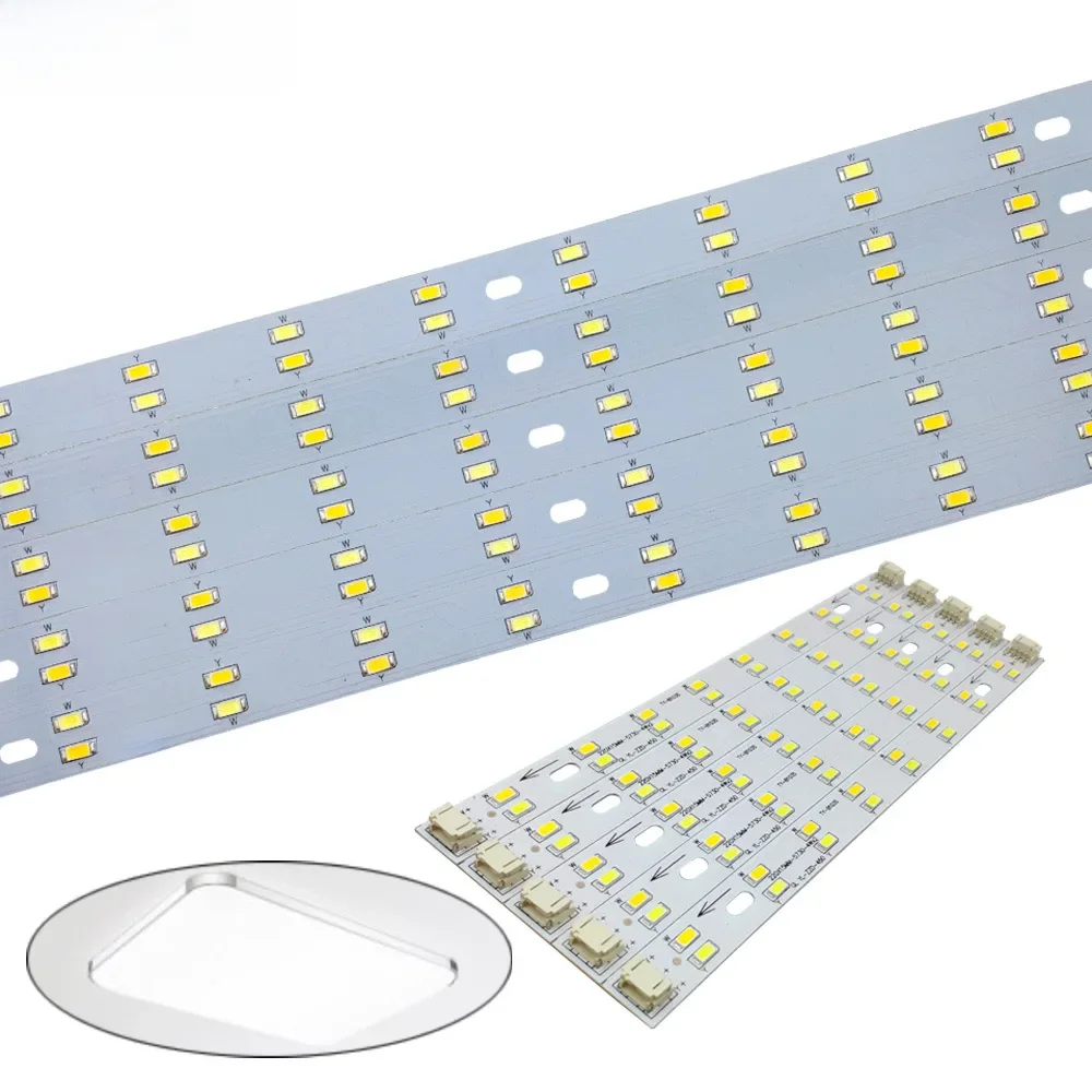LED PCB 4Wx2 6Wx2 8Wx2 3-kolorowa pasek z wymiennymi paskami SMD5730 Aluminiowa płyta podstawowa Lampa sufitowa Wymień lampę rurową Źródła modernizacji — zdjęcie 2