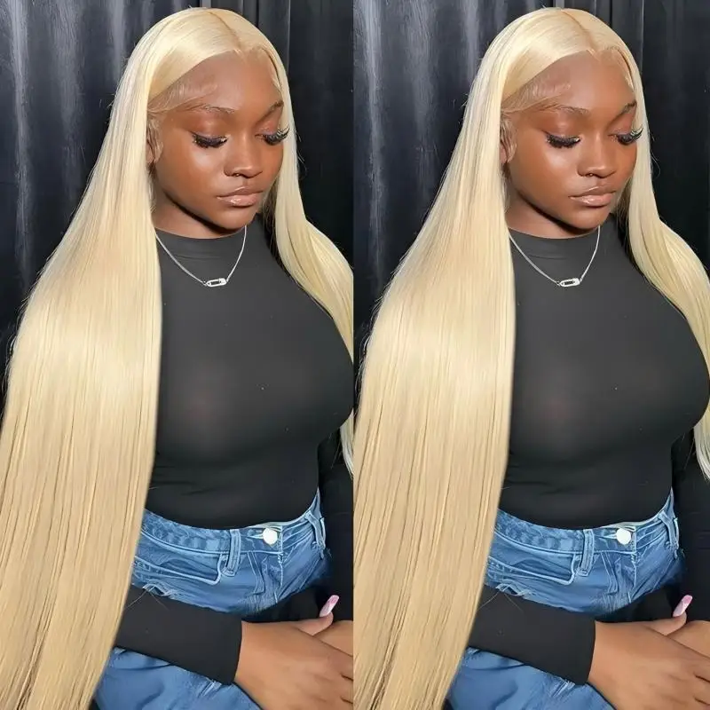 613 13x6 Hd Lace Front Wigs Human Hair Straight 13x4 Lace Frontal Wig Pre Plucked Straight Blonde Human Hair Wig for Women