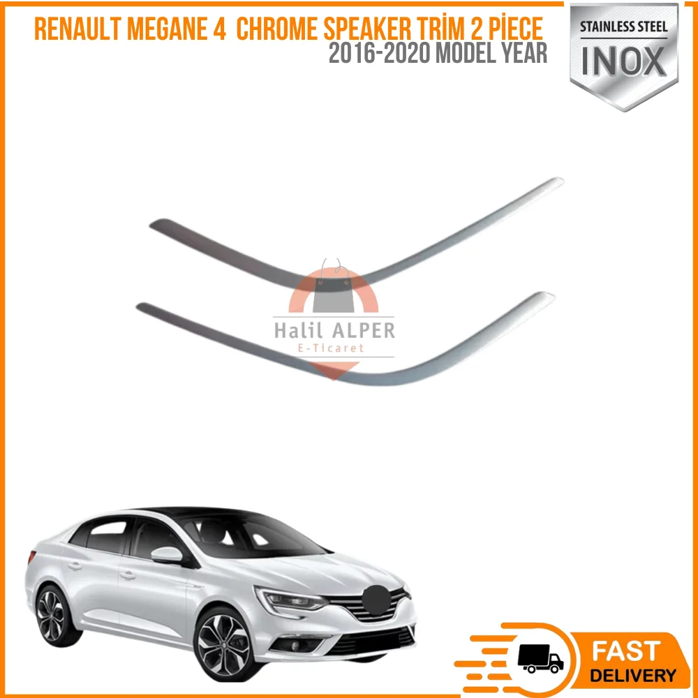 

For Renault Megane 4 2016-2020 Chrome Speaker Trim 2 Piece Stainless Steel Styling Auto Accessories Modified Stickers